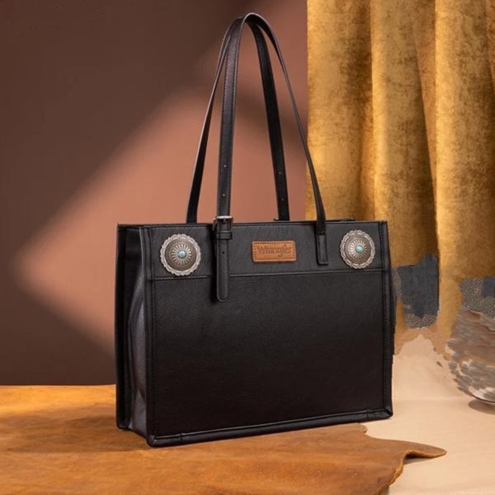 Chic Black Leather Tote